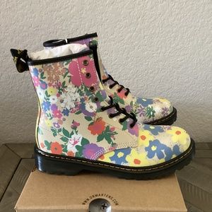 Dr. Martens Kids' 1460 Floral Combat Boot, big girl size US6/EU37, $180